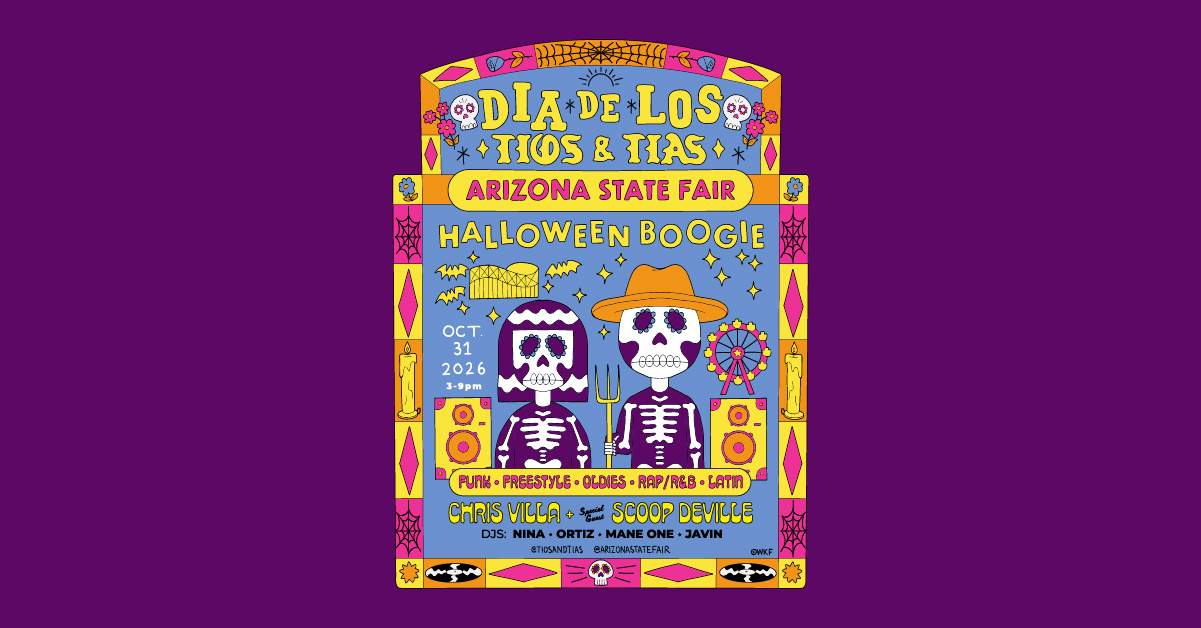 Featured image for post: Dia De Los Tios & Tias: Halloween Boogie Returns to the Arizona State Fair